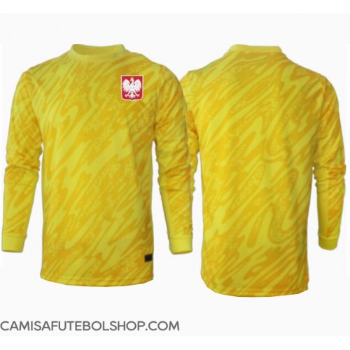 Camisa de time de futebol Polónia Goleiro Replicas 1º Equipamento Europeu 2024 Manga Comprida